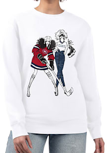 4Her Montreal Canadiens Womens White Hockey Girls Crew Sweatshirt