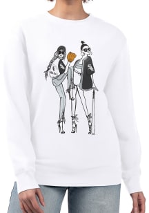 4Her Chicago White Sox Womens White Baseball Girls Crew Sweatshirt