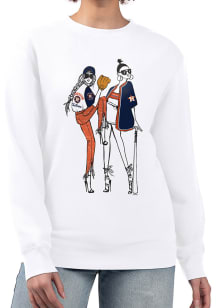 4Her Houston Astros Womens White Baseball Girls Crew Sweatshirt