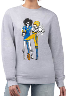 4Her Los Angeles Chargers Womens Grey Football Girls Crew Sweatshirt