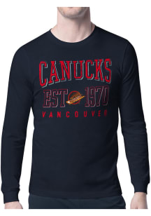Starter Vancouver Canucks Navy Blue Retro Long Sleeve T Shirt