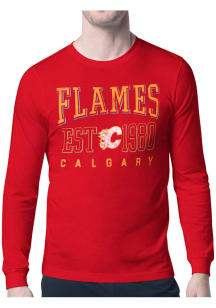 Starter Calgary Flames Red Retro Long Sleeve T Shirt