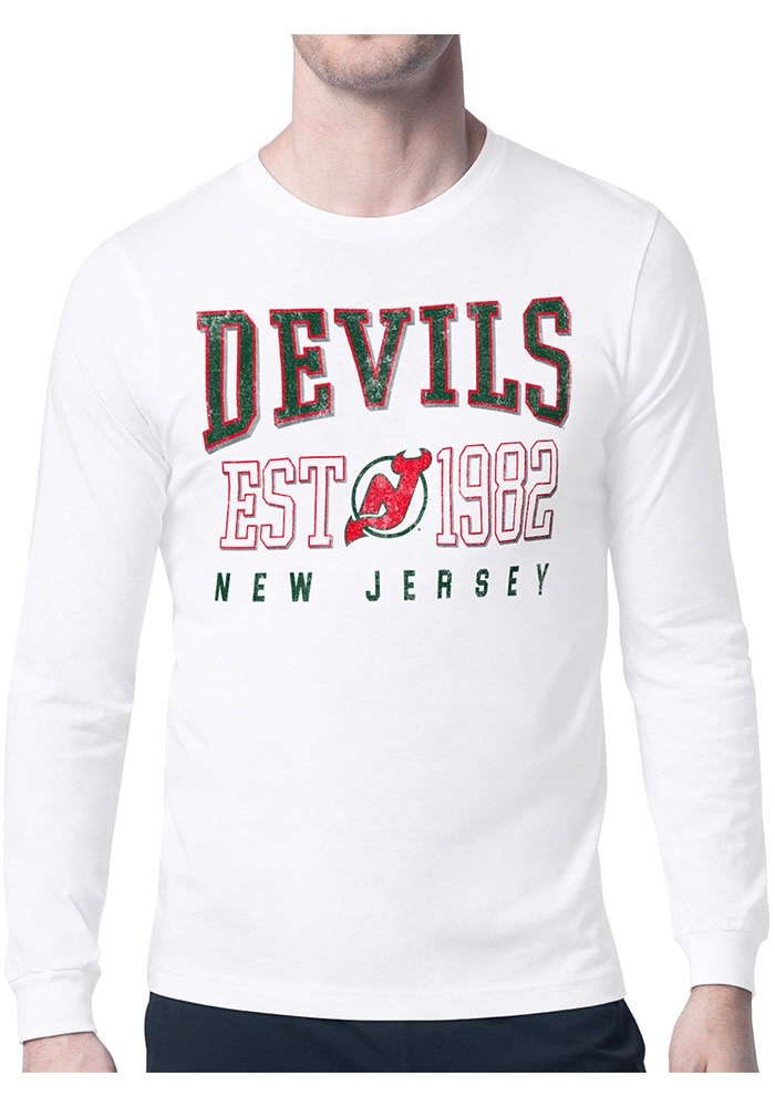 Starter New Jersey Devils Retro Long Sleeve T Shirt White - 434407771