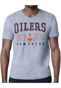 Starter Edmonton Oilers Grey Retro Short Sleeve T Shirt