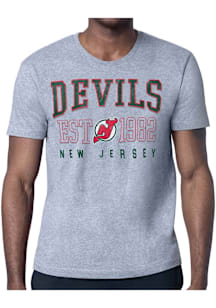 Starter New Jersey Devils Grey Retro Short Sleeve T Shirt