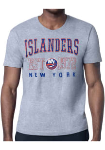 Starter New York Islanders Grey Retro Short Sleeve T Shirt