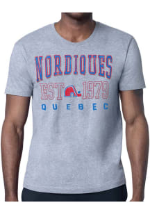 Starter Quebec Nordiques Grey Retro Short Sleeve T Shirt