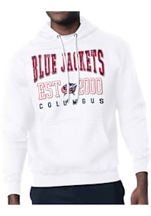 Starter Columbus Blue Jackets Mens White Retro Long Sleeve Hoodie