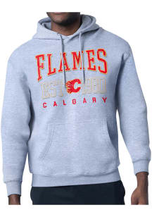 Starter Calgary Flames Mens Grey Retro Long Sleeve Hoodie