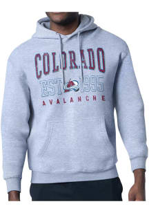 Starter Colorado Avalanche Mens Grey Retro Long Sleeve Hoodie
