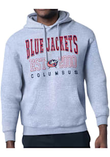 Starter Columbus Blue Jackets Mens Grey Retro Long Sleeve Hoodie