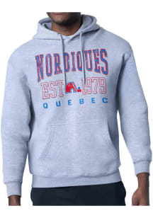 Starter Quebec Nordiques Mens Grey Retro Long Sleeve Hoodie