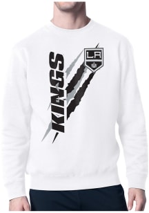 Starter Los Angeles Kings Mens White Color Scratch Long Sleeve Crew Sweatshirt