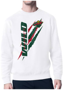 Starter Minnesota Wild Mens White Color Scratch Long Sleeve Crew Sweatshirt