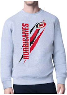 Starter Carolina Hurricanes Mens Grey Color Scratch Long Sleeve Crew Sweatshirt
