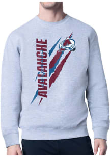 Starter Colorado Avalanche Mens Grey Color Scratch Long Sleeve Crew Sweatshirt