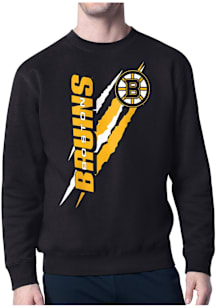 Starter Boston Bruins Mens Black Color Scratch Long Sleeve Crew Sweatshirt