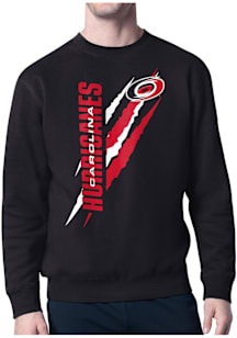 Starter Carolina Hurricanes Mens Black Color Scratch Long Sleeve Crew Sweatshirt