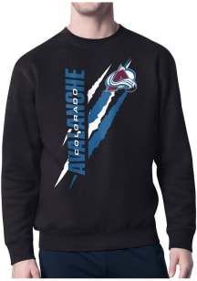 Starter Colorado Avalanche Mens Black Color Scratch Long Sleeve Crew Sweatshirt