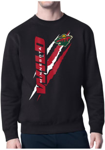 Starter Minnesota Wild Mens  Color Scratch Long Sleeve Crew Sweatshirt