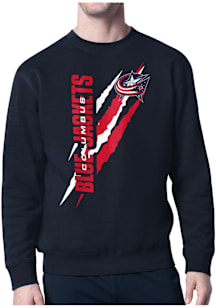 Starter Columbus Blue Jackets Mens Navy Blue Color Scratch Long Sleeve Crew Sweatshirt
