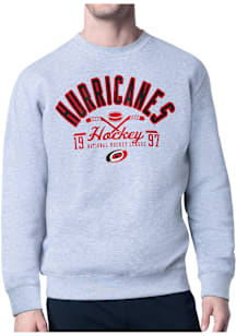Starter Carolina Hurricanes Mens Grey Half Ball Long Sleeve Crew Sweatshirt