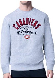 Starter Montreal Canadiens Mens Grey Half Ball Long Sleeve Crew Sweatshirt