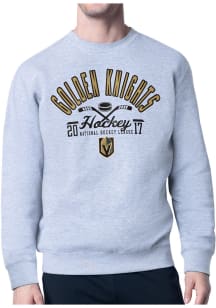 Starter Vegas Golden Knights Mens Grey Half Ball Long Sleeve Crew Sweatshirt