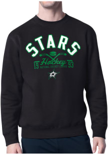 Starter Dallas Stars Mens Black Half Ball Long Sleeve Crew Sweatshirt