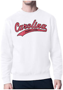 Starter Carolina Hurricanes Mens White Tailsweep Long Sleeve Crew Sweatshirt