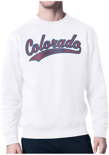 Starter Colorado Avalanche Mens White Tailsweep Long Sleeve Crew Sweatshirt