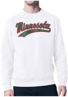 Starter Minnesota Wild Mens White Tailsweep Long Sleeve Crew Sweatshirt