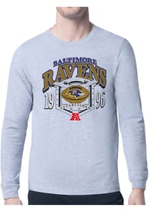 Starter Baltimore Ravens Grey 80s Logo Long Sleeve T Shirt