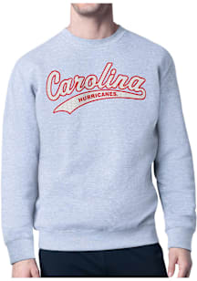 Starter Carolina Hurricanes Mens Grey Tailsweep Long Sleeve Crew Sweatshirt