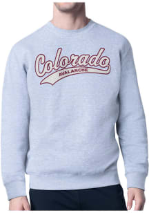 Starter Colorado Avalanche Mens Grey Tailsweep Long Sleeve Crew Sweatshirt