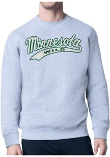 Starter Minnesota Wild Mens Grey Tailsweep Long Sleeve Crew Sweatshirt