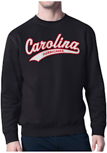 Starter Carolina Hurricanes Mens Black Tailsweep Long Sleeve Crew Sweatshirt