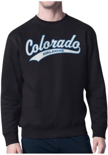 Starter Colorado Avalanche Mens Black Tailsweep Long Sleeve Crew Sweatshirt