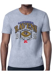 Starter Baltimore Ravens Grey 80s Logo Short Sleeve T Shirt