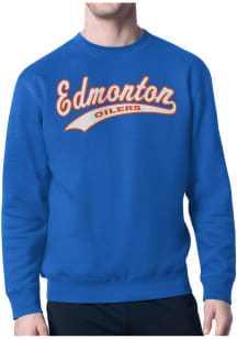 Starter Edmonton Oilers Mens Blue Tailsweep Long Sleeve Crew Sweatshirt