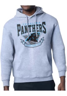 Starter Carolina Panthers Mens Grey Mesh 80s Logo Long Sleeve Hoodie