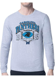 Starter Carolina Panthers Grey 80s Logo Long Sleeve T Shirt