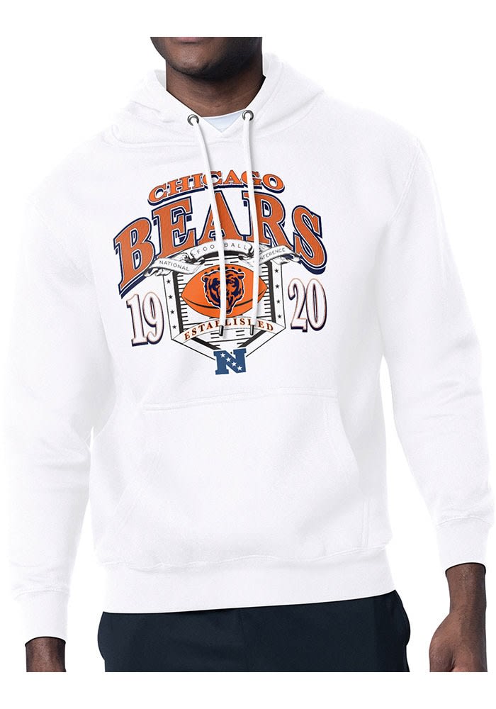 Starter Chicago Bears Mens White 80s Logo Hoodie - 43440881