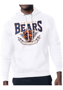 Starter Chicago Bears Mens White Mesh 80s Logo Long Sleeve Hoodie