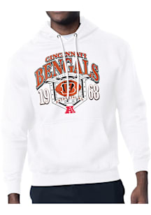 Starter Cincinnati Bengals Mens White 80s Logo Long Sleeve Hoodie
