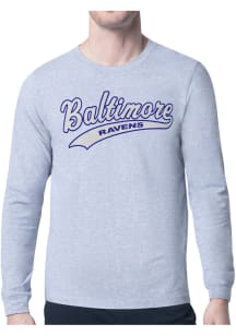 Starter Baltimore Ravens Grey Tailsweep Long Sleeve T Shirt