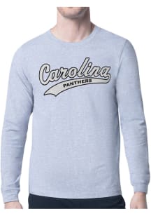 Starter Carolina Panthers Grey Tailsweep Long Sleeve T Shirt