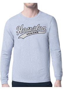 Starter Houston Texans Grey Tailsweep Long Sleeve T Shirt