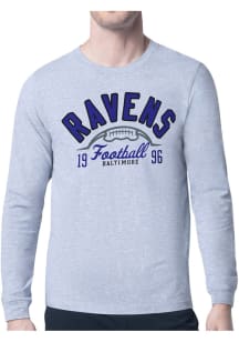 Starter Baltimore Ravens Grey Half Ball Long Sleeve T Shirt