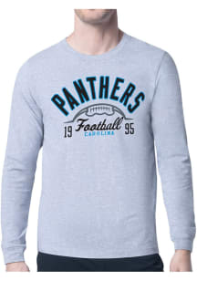 Starter Carolina Panthers Grey Half Ball Long Sleeve T Shirt